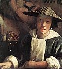Johannes Vermeer Young Girl with a Flute painting